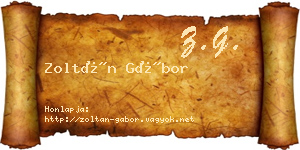 Zoltán Gábor névjegykártya